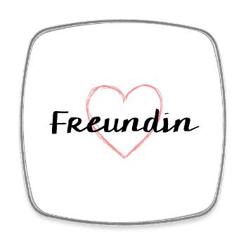 Freundin Herz Junggesellenabschied Beste Freundin - Viereckiger Kühlschrankmagnet - Weiß - Vorne