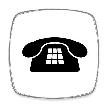 Old Phone - Square fridge magnet - white - Front
