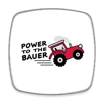 power_to_the_bauer - Magnet carré - blanc - Devant