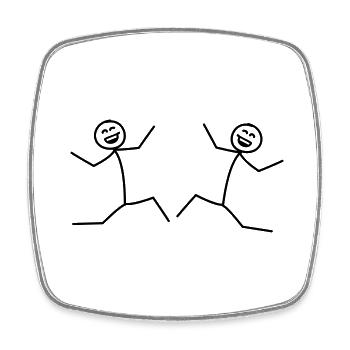 Happy Friends - Magnet carré - blanc - Devant