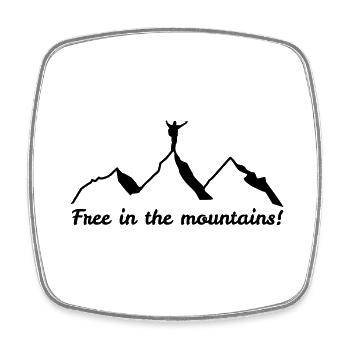 Free in the mountains - Square fridge magnet - white - Front