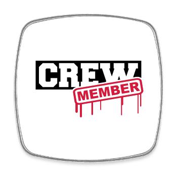 Crew Member - Magnet carré - blanc - Devant