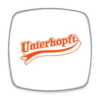 Unterhopft Bier T-Shirt Design - Viereckiger Kühlschrankmagnet - Weiß - Vorne