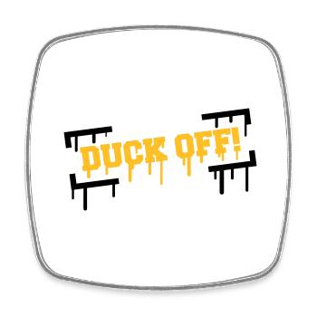 Duck Off Graffiti - Viereckiger Kühlschrankmagnet - Weiß - Vorne