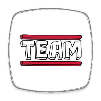 bande dessinée balken logo fête groupe pinceau - Magnet carré - blanc - Devant