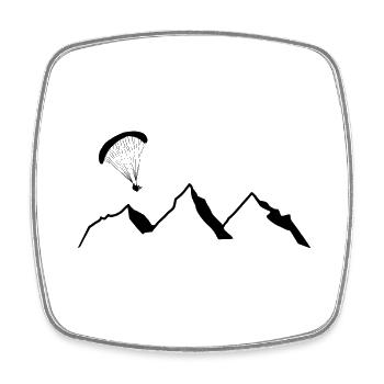 Gleitschirm - Viereckiger Kühlschrankmagnet - Weiß - Vorne