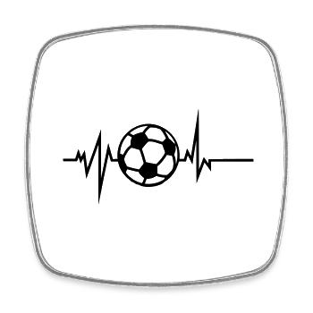football trace curve heart beat - Square fridge magnet - white - Front