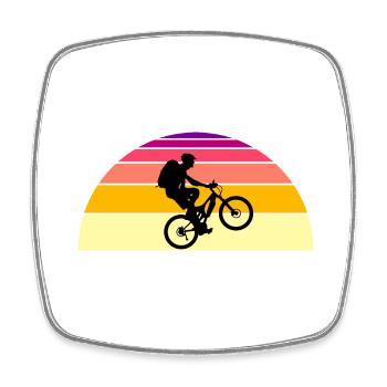 Bikers at sunset - Square fridge magnet - white - Front
