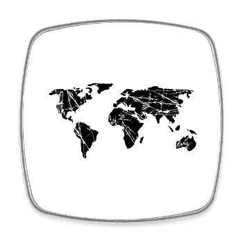 carte du globe terrestre gratter la planète changement climatique - Magnet carré - blanc - Devant