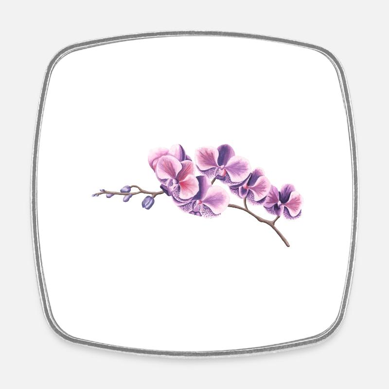 FLEURS - Magnet carré - blanc