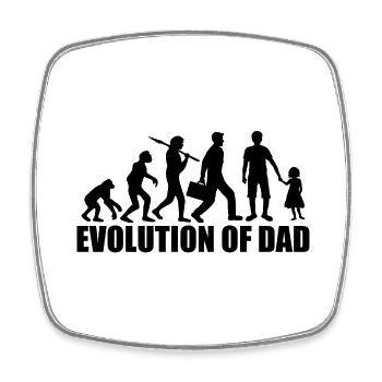 text evolution of dad papa vater und tochter vater - Viereckiger Kühlschrankmagnet - Weiß - Vorne
