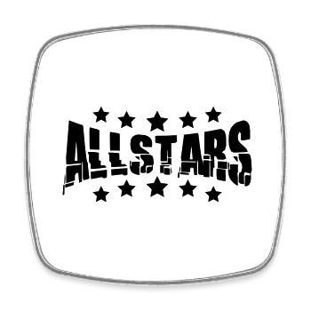 Allstars Design - Viereckiger Kühlschrankmagnet - Weiß - Vorne