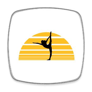Coucher de soleil yoga Soleil - Magnet carré - blanc - Devant