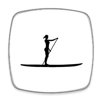 Stand Up Paddling - Viereckiger Kühlschrankmagnet - Weiß - Vorne