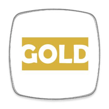 gold - Square fridge magnet - white - Front