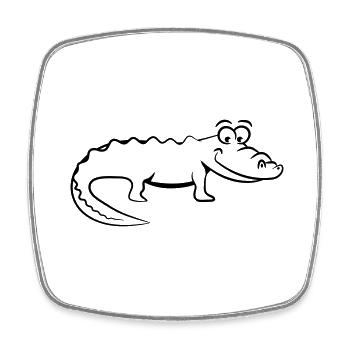 Crocodile douce aimante - Magnet carré - blanc - Devant
