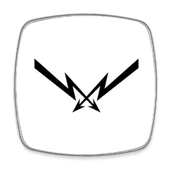 clipart 2 blitze muster elektrisch strom energie s - Viereckiger Kühlschrankmagnet - Weiß - Vorne