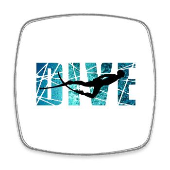 DIVE - Outdoor Riff Taucher - Viereckiger Kühlschrankmagnet - Weiß - Vorne