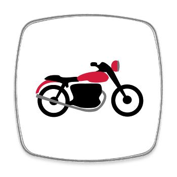 moto - Magnet carré - blanc - Devant