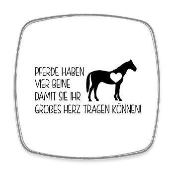 Pferdesprüche - pferde haben vier beine - Viereckiger Kühlschrankmagnet - Weiß - Vorne