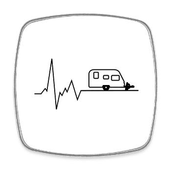 Caravane Heartbeat - Magnet carré - blanc - Devant