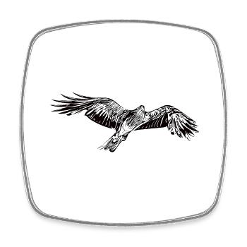 Eleganter fliegender Falke - Viereckiger Kühlschrankmagnet - Weiß - Vorne