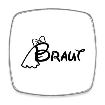JGA Braut T-Shirt - Viereckiger Kühlschrankmagnet - Weiß - Vorne