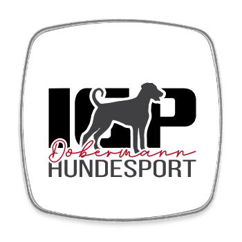 DOBERMANN IGP Hundesport Hunde Hund Wilsigns - Viereckiger Kühlschrankmagnet - Weiß - Vorne
