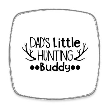 Dads little hunting buddy - Viereckiger Kühlschrankmagnet - Weiß - Vorne