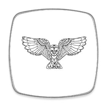 Chouette volante élégante - Magnet carré - blanc - Devant