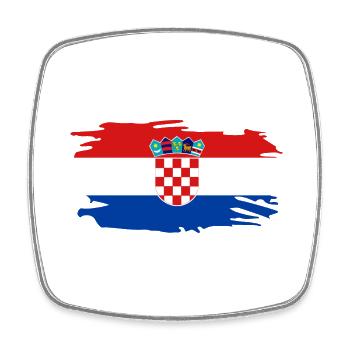 Kroatien Flagge Brush Vintage Adria Fahne Wappen - Viereckiger Kühlschrankmagnet - Weiß - Vorne