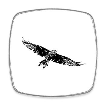 Greifvogel auf breiten Schwingen - Viereckiger Kühlschrankmagnet - Weiß - Vorne