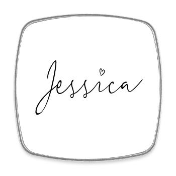 Jessica Name Vorname - Viereckiger Kühlschrankmagnet - Weiß - Vorne