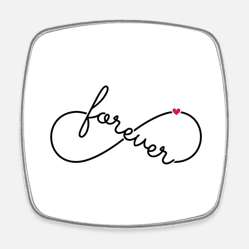 Infinity symbol Infinity forever - Square fridge magnet - white
