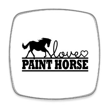 Cheval de peinture cheval - Magnet carré - blanc - Devant