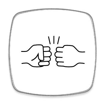 fistbump3 - Viereckiger Kühlschrankmagnet - Weiß - Vorne