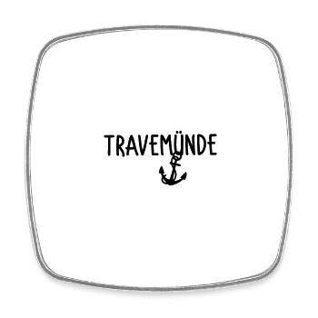 Travemünde - Viereckiger Kühlschrankmagnet - Weiß - Vorne
