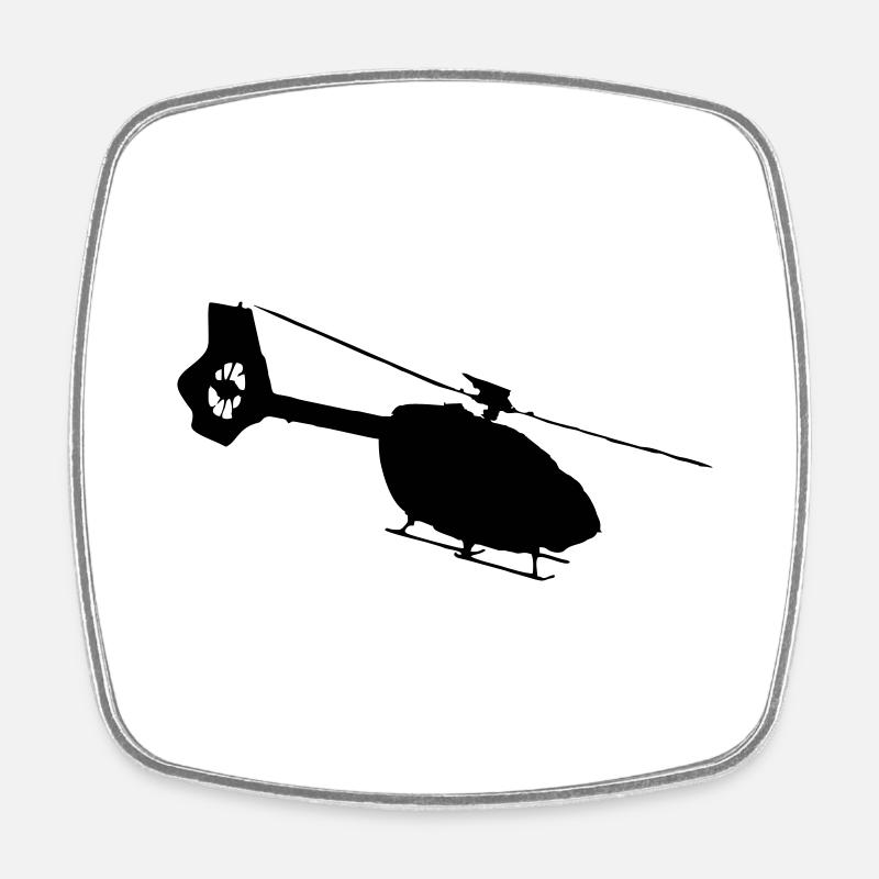 EC145T2 Hélicoptère Pilote d’hélicoptère - Magnet carré - blanc