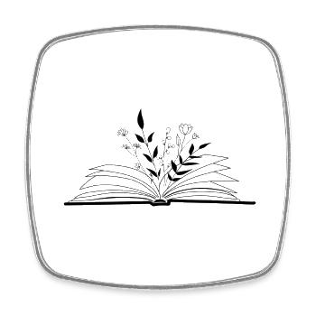 Book of Flowers - Square fridge magnet - white - Front