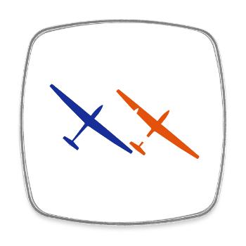 Segelflugzeug Segelfliegen Segelflieger Pilot - Viereckiger Kühlschrankmagnet - Weiß - Vorne