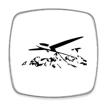 Glider glider flying glider pilot pilot - Square fridge magnet - white - Front