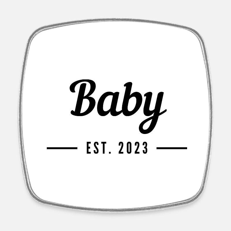 Bébé 2023 - Magnet carré - blanc