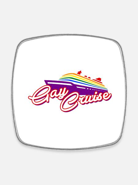 Gay Cruise - Viereckiger Kühlschrankmagnet - Weiß