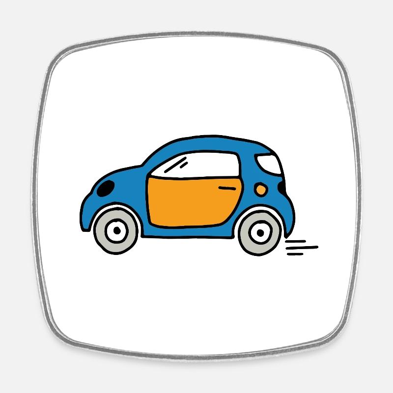 Auto - Viereckiger Kühlschrankmagnet - Weiß