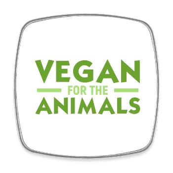 Vegan for Animals - Square fridge magnet - white - Front