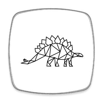 Stegosaurus Geometrie Dino - Viereckiger Kühlschrankmagnet - Weiß - Vorne