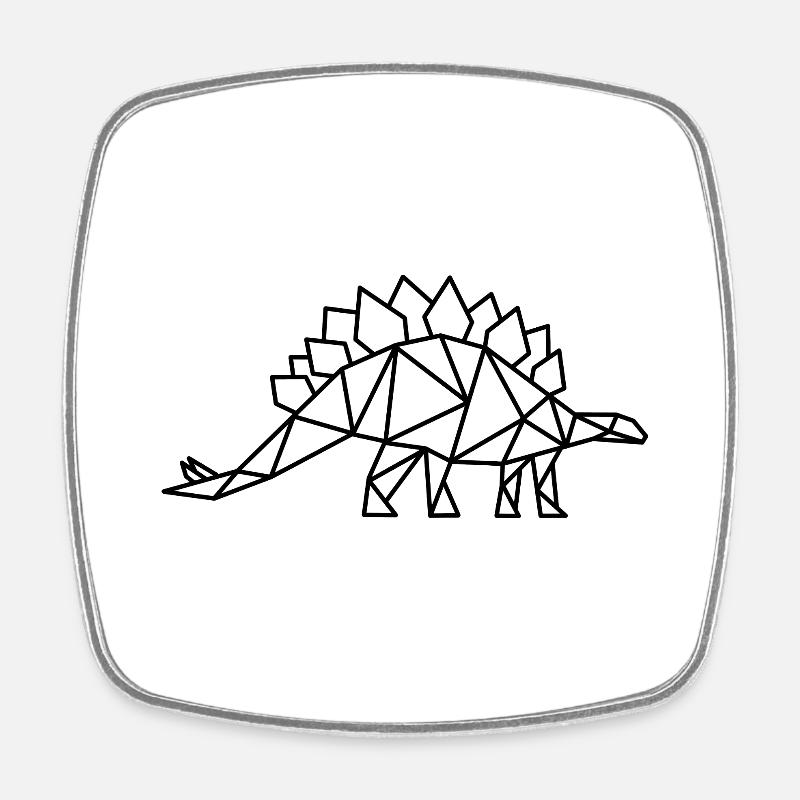Stegosaurus Géométrie Dino - Magnet carré - blanc
