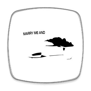 Glider Gliding Gliding Gliding Glider - Square fridge magnet - white - Front