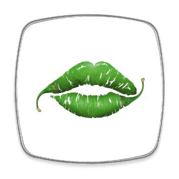 Lippen - Viereckiger Kühlschrankmagnet - Weiß - Vorne