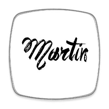 Martin - Viereckiger Kühlschrankmagnet - Weiß - Vorne